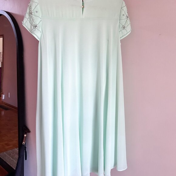 Ted Baker Size 1 (US 2) Mint Knee-Length Dress Short Sleeve - Picture 2 of 8